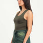 FOREST GREEN SLEEVELESS TOP
