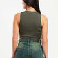 FOREST GREEN ROUND NECK BODYSUIT