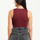 BURGUNDY SLEEVELESS TOP
