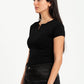 BLACK HALF ZIPPER TOP