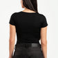 BLACK HALF ZIPPER TOP