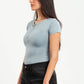 LIGHT GREY HALF ZIPPER TOP