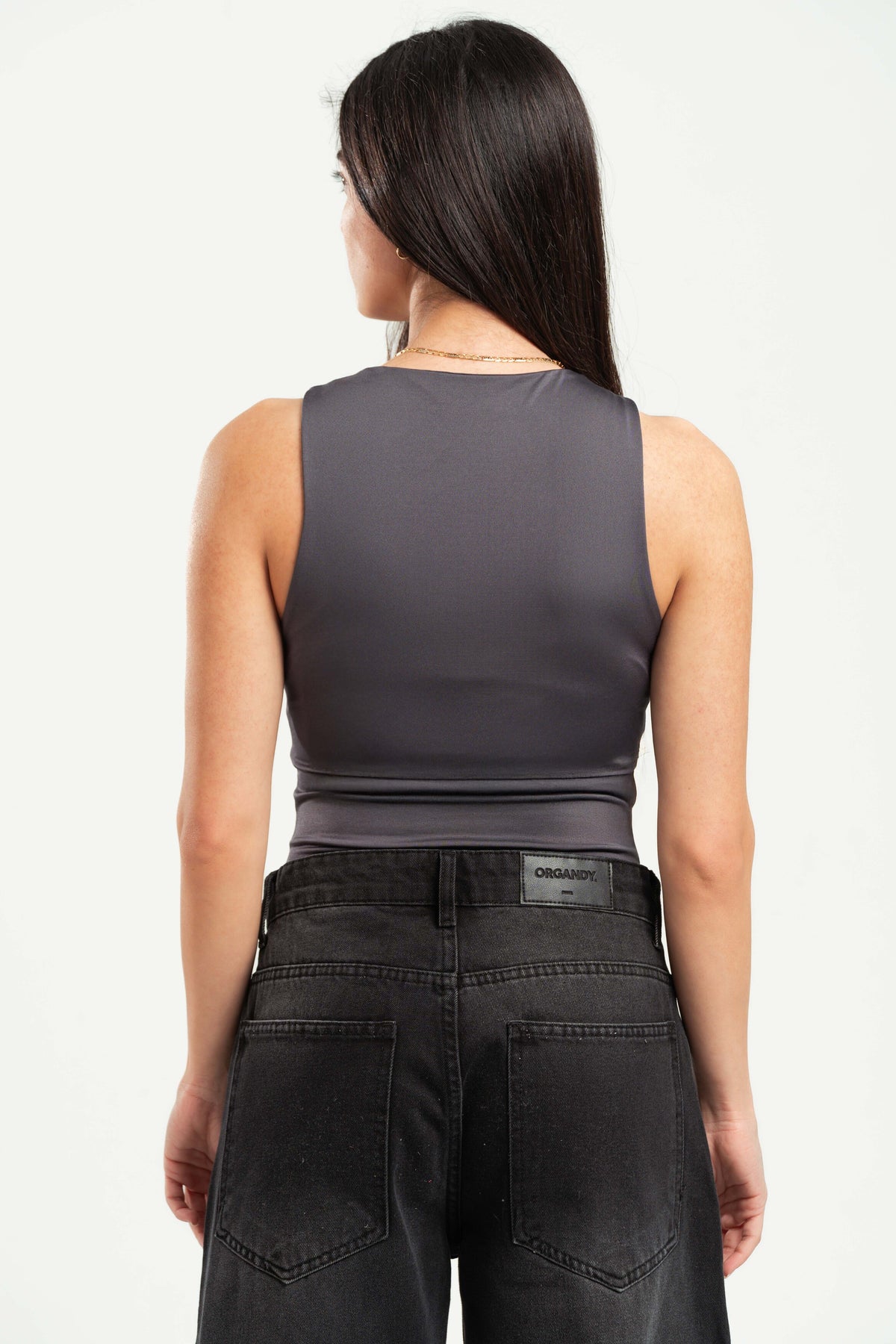 DARK GREY SLEEVELESS TOP