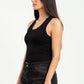BLACK SLEEVELESS TOP