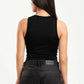 BLACK SLEEVELESS TOP