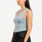 LIGHT GREY SLEEVELESS TOP