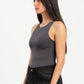 DARK GREY ROUND NECK BODYSUIT