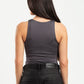 DARK GREY ROUND NECK BODYSUIT