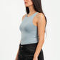 LIGHT GREY ROUND NECK BODYSUIT