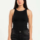 BLACK ROUND NECK BODYSUIT
