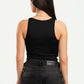 BLACK ROUND NECK BODYSUIT