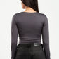 DARK GREY FULL-ZIPPER TOP