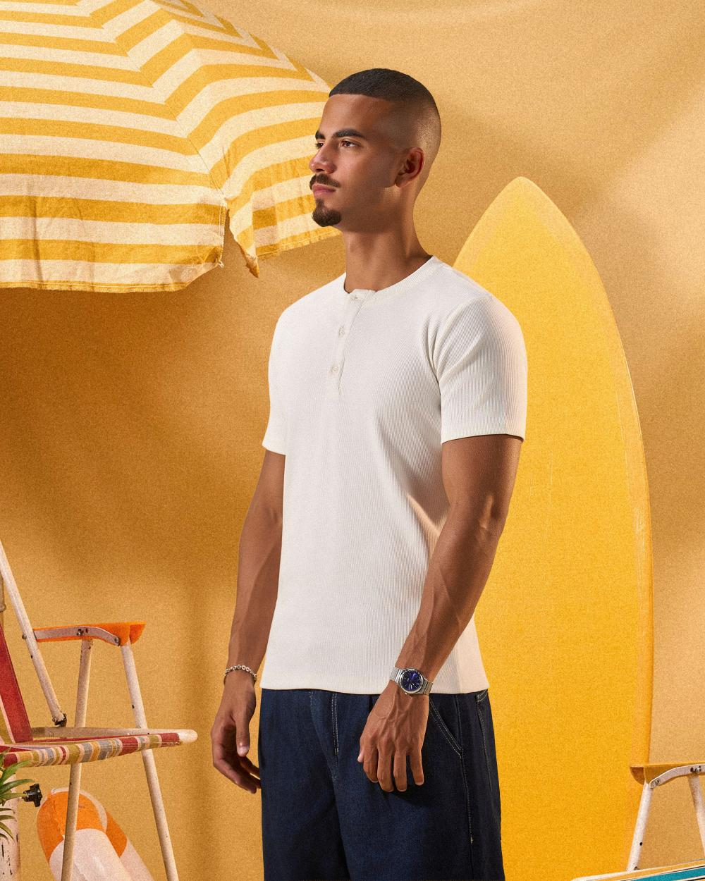 OFF-WHITE HENLEY SHIRT