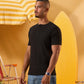 BLACK HENLEY SHIRT