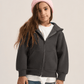 CHARCOAL GREY LITTLE ONES ESSENTIAL ZIP UP HOODIE