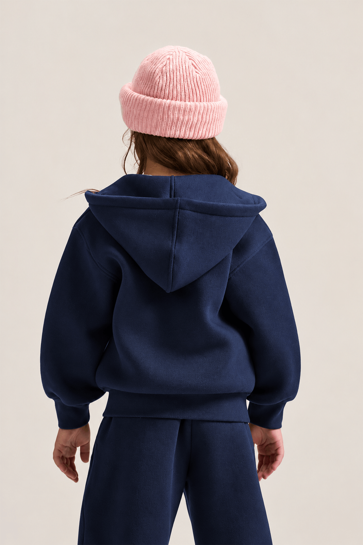 NAVY BLUE LITTLE ONES ESSENTIAL ZIP UP HOODIE