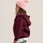 BURGUNDY LITTLE ONES ESSENTIAL ZIP UP HOODIE