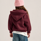 BURGUNDY LITTLE ONES ESSENTIAL ZIP UP HOODIE