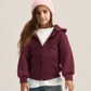 BURGUNDY LITTLE ONES ESSENTIAL ZIP UP HOODIE