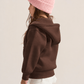 DARK BROWN LITTLE ONES ESSENTIAL ZIP UP HOODIE