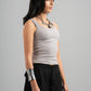 LIGHT GREY RIBBED TANK TOP
