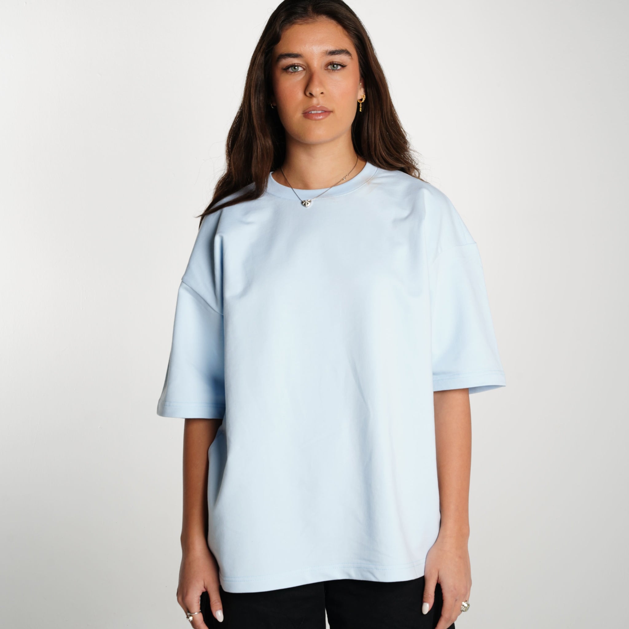 SKY BLUE SUMMER MELTON OVER-SIZED T-SHIRT