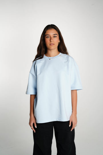 SKY BLUE SUMMER MELTON OVER-SIZED T-SHIRT