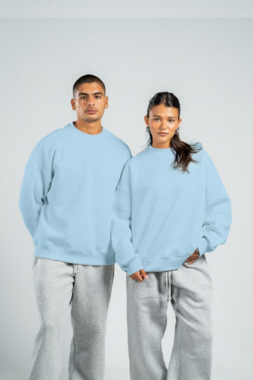 SKY BLUE BOXY-FIT CREWNECK