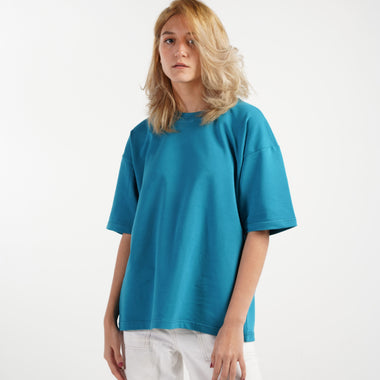 TEAL SUMMER MELTON OVER-SIZED T-SHIRT