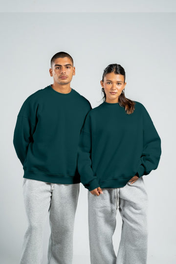 TEAL BOXY-FIT CREWNECK
