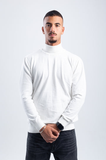 OFF-WHITE KNITTED TURTLENECK