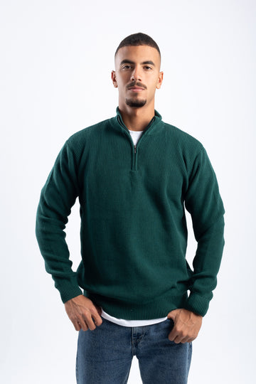 TEAL KNITTED QUARTER ZIP