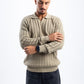 KHAKI KNITTED LONG SLEEVE POLO