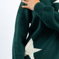 DARK GREEN STAR CREWNECK