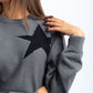 CHARCOAL STAR CREWNECK