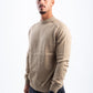BEIGE STITCHED KNITTED CREWNECK
