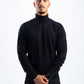 BLACK KNITTED TURTLENECK