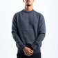 GREY STITCHED KNITTED CREWNECK