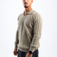 KHAKI KNITTED LONG SLEEVE POLO