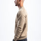 BEIGE STITCHED KNITTED CREWNECK
