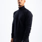 BLACK KNITTED TURTLENECK