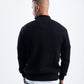 BLACK KNITTED QUARTER ZIP