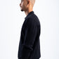 BLACK KNITTED LONG SLEEVE POLO