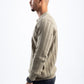 KHAKI KNITTED LONG SLEEVE POLO