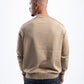 BEIGE STITCHED KNITTED CREWNECK