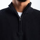 BLACK KNITTED QUARTER ZIP