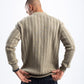 KHAKI KNITTED LONG SLEEVE POLO