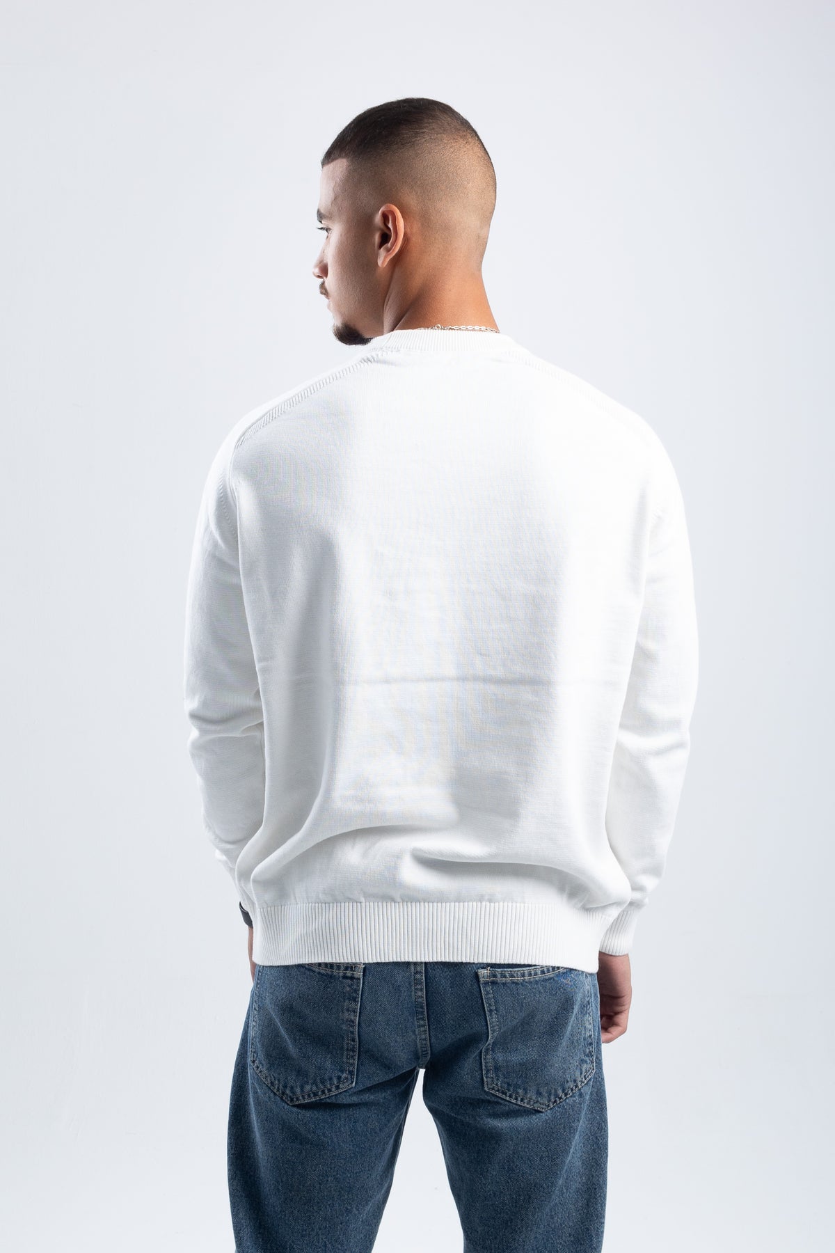 OFF-WHITE STITCHED KNITTED CREWNECK