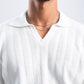 OFF-WHITE KNITTED LONG SLEEVE POLO