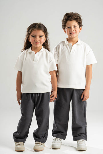 OFF WHITE LITTLE ONES OPEN COLLAR POLO